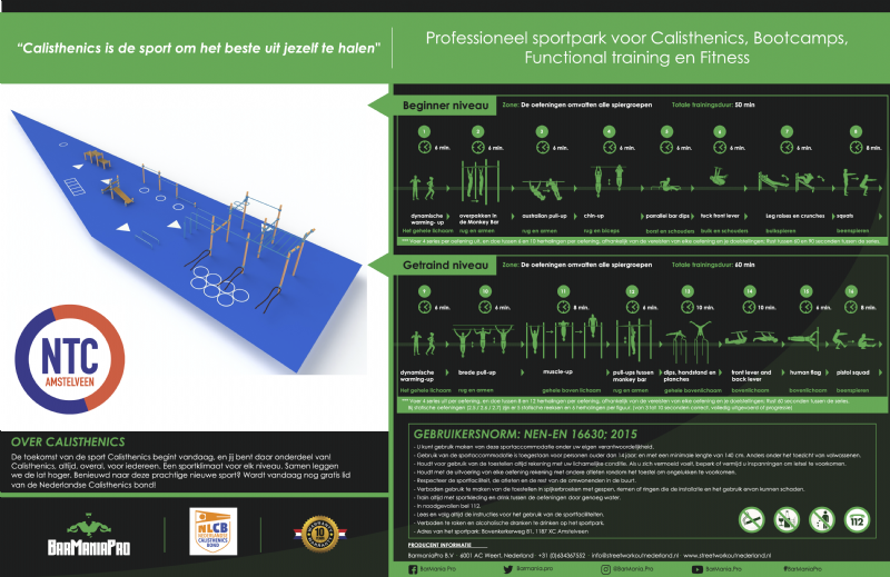 Calisthenics Infosign NTC Amstelveen voorkant - Size 900 mm x 650 mm